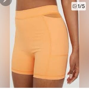 Aerie Women's Orange High-Waisted Shorts Sz L